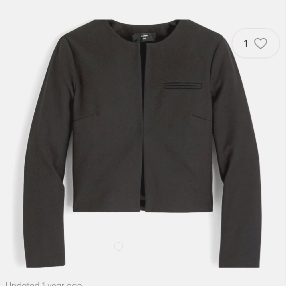 NWOT J.Crew 365 collarless cropped jacket